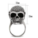 Silver Pinky Ring Mens 3W015 Antique Silver White Metal Ring with Crystal