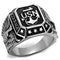Silver Ring For Men TK2325 Stainless Steel Ring with Epoxy in Jet
