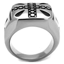 Silver Ring For Men TK2331 Stainless Steel Ring with Epoxy in Jet