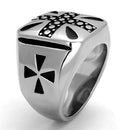Silver Ring For Men TK2331 Stainless Steel Ring with Epoxy in Jet