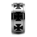 Silver Ring For Men TK2391 Stainless Steel Ring with Epoxy in Jet
