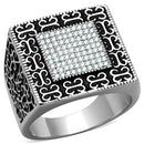 Silver Rings For Men TS221 Rhodium 925 Sterling Silver Ring with CZ