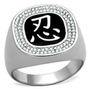 Silver Rings For Men TS225 Rhodium 925 Sterling Silver Ring with CZ