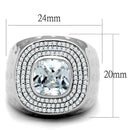 Silver Rings For Men TS231 Rhodium 925 Sterling Silver Ring with CZ