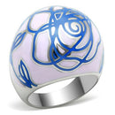 Silver Rings For Women TK251 Stainless Steel Ring with Epoxy in No Stone