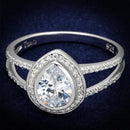 Silver Rings For Women TS465 Rhodium 925 Sterling Silver Ring with CZ