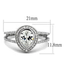 Silver Rings For Women TS465 Rhodium 925 Sterling Silver Ring with CZ