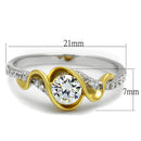 Silver Rings For Women TS475 Reverse Two-Tone 925 Sterling Silver Ring