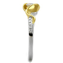 Silver Rings For Women TS475 Reverse Two-Tone 925 Sterling Silver Ring
