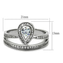 Silver Rings For Women TS476 Rhodium 925 Sterling Silver Ring with CZ
