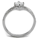 Silver Rings For Women TS504 Rhodium 925 Sterling Silver Ring with CZ