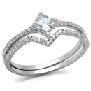 Silver Rings For Women TS504 Rhodium 925 Sterling Silver Ring with CZ