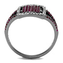 Silver Jewelry Rings Silver Rings TS533 Rhodium + Ruthenium 925 Sterling Silver Ring in Ruby Alamode Fashion Jewelry Outlet