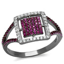 Silver Jewelry Rings Silver Rings TS533 Rhodium + Ruthenium 925 Sterling Silver Ring in Ruby Alamode Fashion Jewelry Outlet