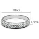 Silver Rings TS535 Rhodium 925 Sterling Silver Ring with AAA Grade CZ