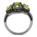 Silver Rings TS547 Ruthenium 925 Sterling Silver Ring in Olivine color