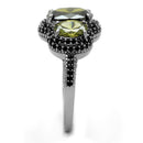 Silver Rings TS547 Ruthenium 925 Sterling Silver Ring in Olivine color
