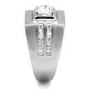 Silver Rings TS553 Rhodium 925 Sterling Silver Ring with AAA Grade CZ