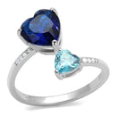 Silver Rings TS554 Rhodium 925 Sterling Silver Ring with Synthetic