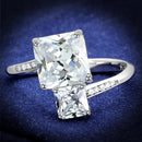Silver Rings TS557 Rhodium 925 Sterling Silver Ring with AAA Grade CZ