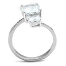 Silver Rings TS557 Rhodium 925 Sterling Silver Ring with AAA Grade CZ