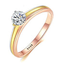 Silver Jewelry Rings Simple Design Women Golden Plated Sterling Silver Diamond Ring TIY