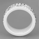Silver Jewelry Rings Simple Engagement Rings 3W970 Stainless Steel Ring with Ceramic Alamode Fashion Jewelry Outlet