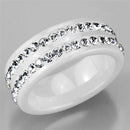 Silver Jewelry Rings Simple Engagement Rings 3W970 Stainless Steel Ring with Ceramic Alamode Fashion Jewelry Outlet