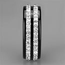 Silver Jewelry Rings Simple Engagement Rings 3W971 Stainless Steel Ring with Ceramic in Jet Alamode Fashion Jewelry Outlet