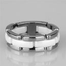 Silver Jewelry Rings Simple Engagement Rings 3W973 Stainless Steel Ring with Ceramic Alamode Fashion Jewelry Outlet