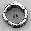 Silver Jewelry Rings Simple Engagement Rings 3W974 Stainless Steel Ring with Ceramic in Jet Alamode Fashion Jewelry Outlet