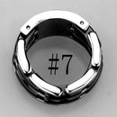 Silver Jewelry Rings Simple Engagement Rings 3W974 Stainless Steel Ring with Ceramic in Jet Alamode Fashion Jewelry Outlet