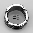 Silver Jewelry Rings Simple Engagement Rings 3W974 Stainless Steel Ring with Ceramic in Jet Alamode Fashion Jewelry Outlet