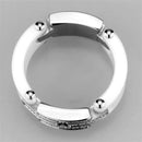 Silver Jewelry Rings Simple Engagement Rings 3W977 Stainless Steel Ring with Ceramic Alamode Fashion Jewelry Outlet