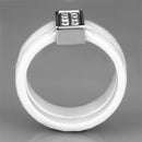 Silver Jewelry Rings Simple Engagement Rings 3W979 Stainless Steel Ring with Ceramic Alamode Fashion Jewelry Outlet