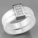 Silver Jewelry Rings Simple Engagement Rings 3W979 Stainless Steel Ring with Ceramic Alamode Fashion Jewelry Outlet
