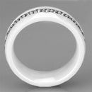 Silver Jewelry Rings Simple Engagement Rings 3W983 Stainless Steel Ring with Ceramic Alamode Fashion Jewelry Outlet