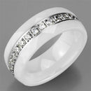 Silver Jewelry Rings Simple Engagement Rings 3W983 Stainless Steel Ring with Ceramic Alamode Fashion Jewelry Outlet