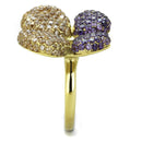 Simple Gold Rings TK1639 Gold - Stainless Steel Ring with AAA Grade CZ