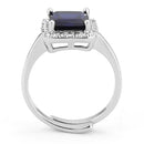 Simple Rings 3W143 Rhodium Brass Ring with Synthetic in Montana