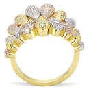 Simple Rings 3W1462 Tricolor Brass Ring with AAA Grade CZ