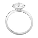 Simple Rings 3W1487 Rhodium Brass Ring with AAA Grade CZ