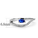 Silver Jewelry Rings Stainless Steel Rings DA273 Stainless Steel Ring with Synthetic in London Blue Alamode Fashion Jewelry Outlet