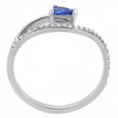 Silver Jewelry Rings Stainless Steel Rings DA273 Stainless Steel Ring with Synthetic in London Blue Alamode Fashion Jewelry Outlet