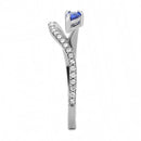 Silver Jewelry Rings Stainless Steel Rings DA273 Stainless Steel Ring with Synthetic in London Blue Alamode Fashion Jewelry Outlet