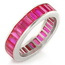 Sterling Silver Cubic Zirconia Ring 33901 - 925 Sterling Silver Ring in Ruby