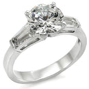 Silver Jewelry Rings Sterling Silver Cubic Zirconia Ring 61110 - 925 Sterling Silver Ring Alamode Fashion Jewelry Outlet