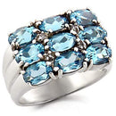 Silver Jewelry Rings Sterling Silver Cubic Zirconia Ring 6X002 - 925 Sterling Silver Ring Alamode Fashion Jewelry Outlet
