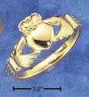 Silver Jewelry Rings Sterling Silver Ring: 18kt Gold Plated Claddagh Heart In Hands Ring JadeMoghul