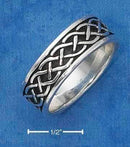Silver Jewelry Rings Sterling Silver Ring: 7MM Antiqued Celtic Braid Band Ring JadeMoghul Inc.